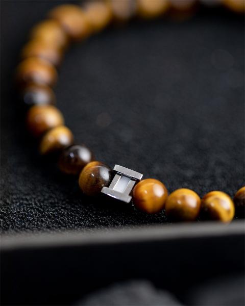 Armband mit 6 mm Tigerauge-Stein - Tiger Eye 6mm